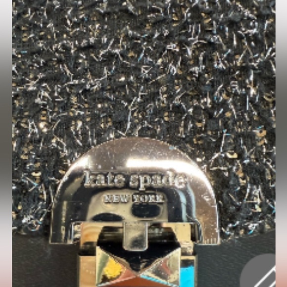 Kate Spade Neve Tinsel Crossbody Bag Black Silver NWOT - Picture 5 of 7